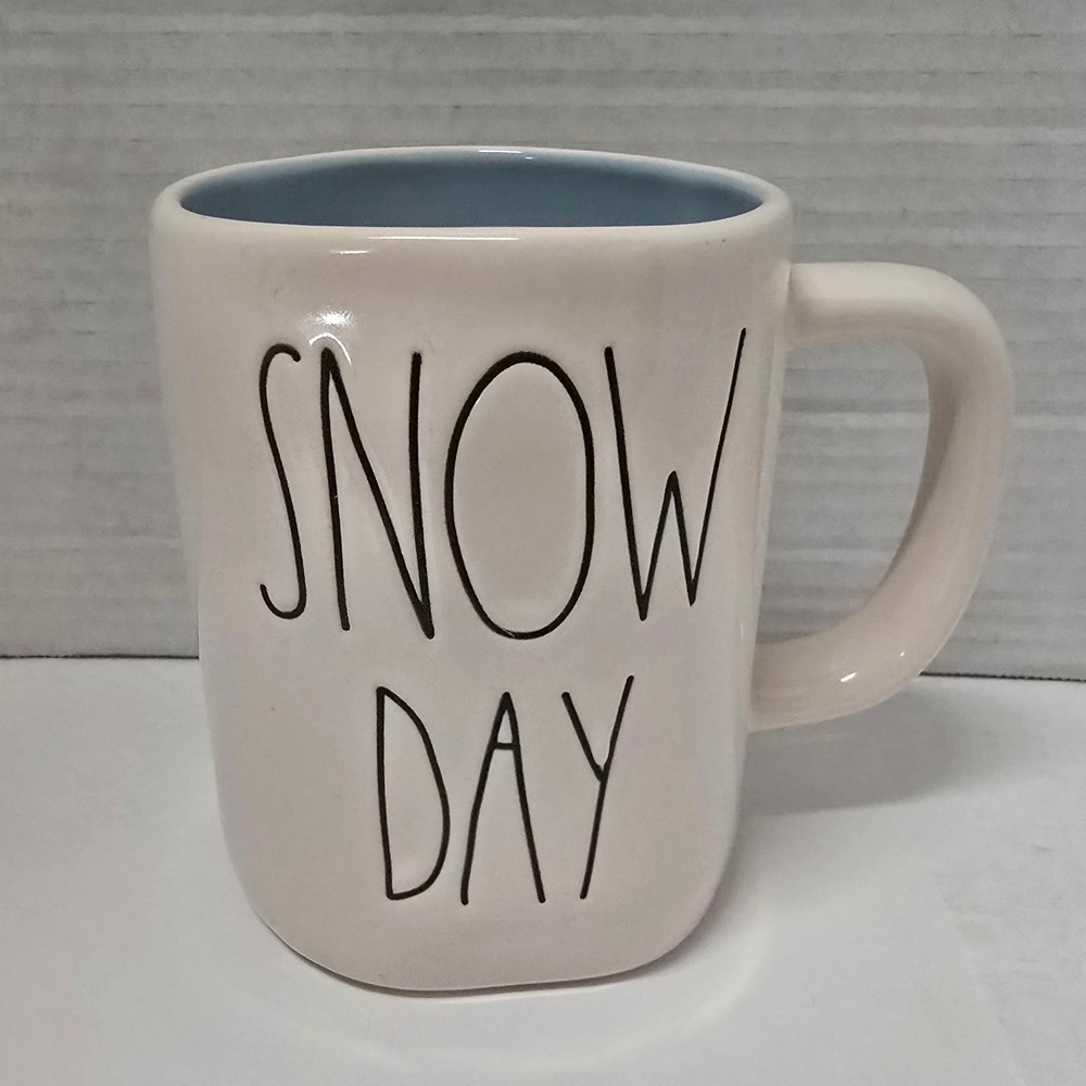 Rae Dunn Snow Day Ceramic Coffee Mug Blue Interior Artisan Collection Magenta